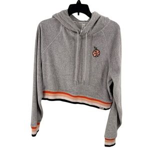 Atlanta Hawks Lusso Women Organic Cotton Pullover Hoodie Velour Size XSmall Grey